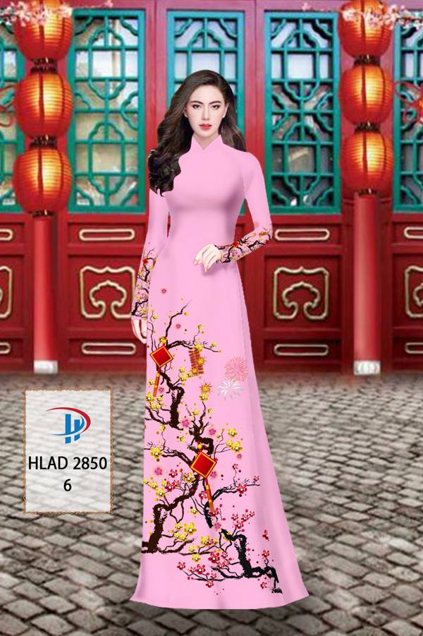 Vải Áo Dài Tết Hoa Mai kiểu mới AD HLAD 2850 67 Vải Áo Dài Tết Hoa Mai kiểu mới AD HLAD 2850