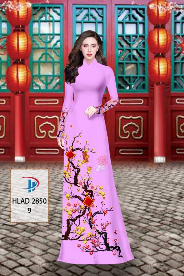 Vải Áo Dài Tết Hoa Mai kiểu mới AD HLAD 2850 68 Vải Áo Dài Tết Hoa Mai kiểu mới AD HLAD 2850