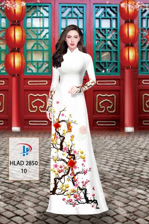 Vải Áo Dài Tết Hoa Mai kiểu mới AD HLAD 2850 69 Vải Áo Dài Tết Hoa Mai kiểu mới AD HLAD 2850