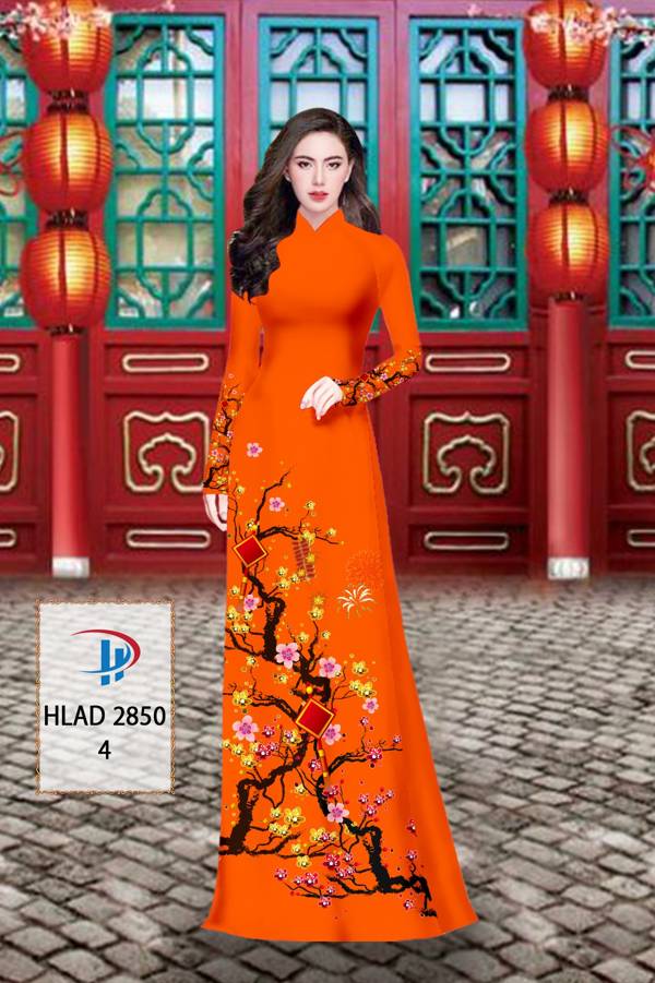 Vải Áo Dài Tết Hoa Mai kiểu mới AD HLAD 2850 65 Vải Áo Dài Tết Hoa Mai kiểu mới AD HLAD 2850