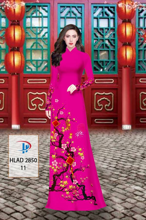 Vải Áo Dài Tết Hoa Mai kiểu mới AD HLAD 2850 70 Vải Áo Dài Tết Hoa Mai kiểu mới AD HLAD 2850