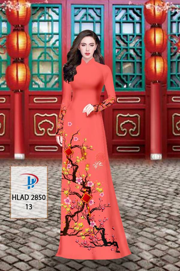 Vải Áo Dài Tết Hoa Mai kiểu mới AD HLAD 2850 72 Vải Áo Dài Tết Hoa Mai kiểu mới AD HLAD 2850