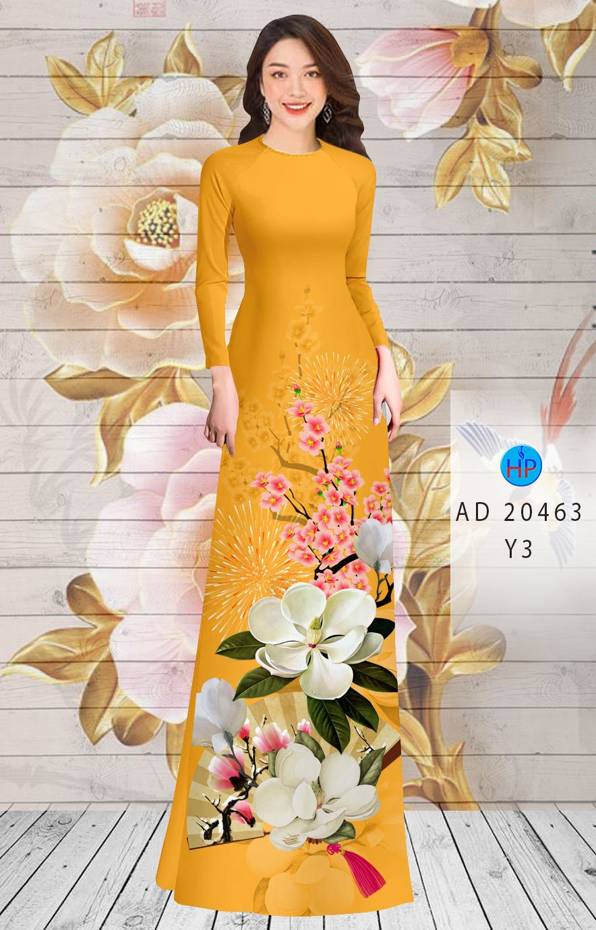 Vải Áo Dài Hoa In 3D thiết kế 2021 AD 20463