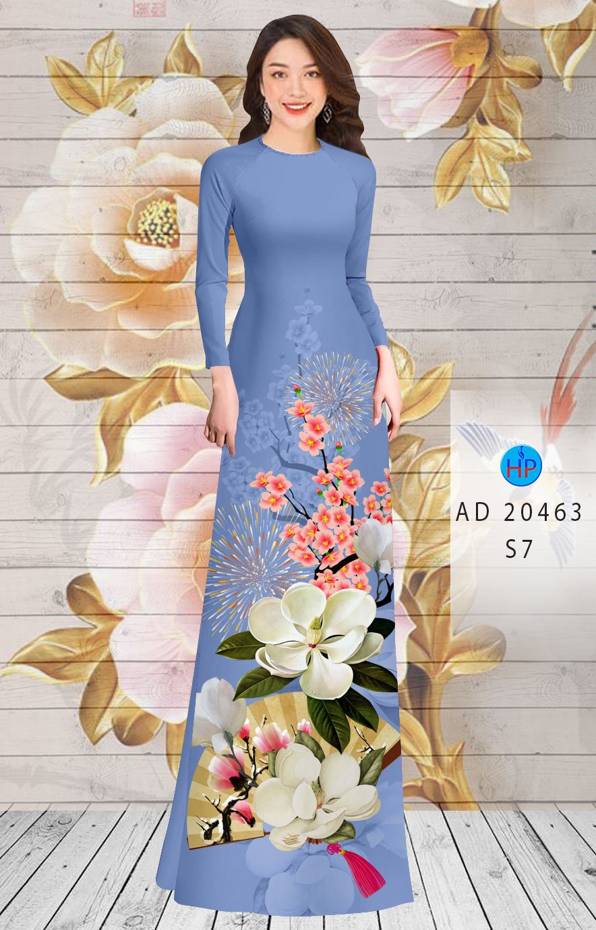 Vải Áo Dài Hoa In 3D thiết kế 2021 AD 20463
