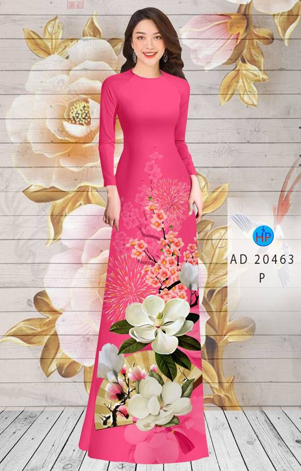 Vải Áo Dài Hoa In 3D thiết kế 2021 AD 20463