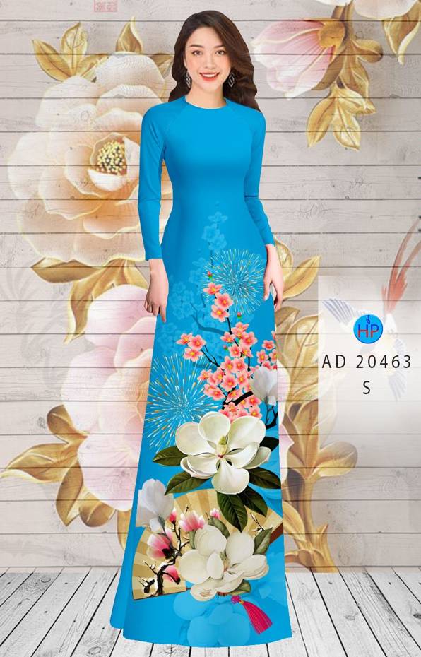 Vải Áo Dài Hoa In 3D thiết kế 2021 AD 20463