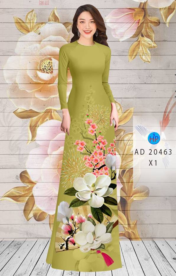 Vải Áo Dài Hoa In 3D thiết kế 2021 AD 20463