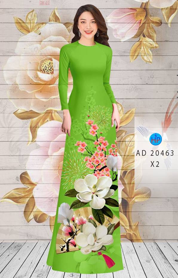 Vải Áo Dài Hoa In 3D thiết kế 2021 AD 20463