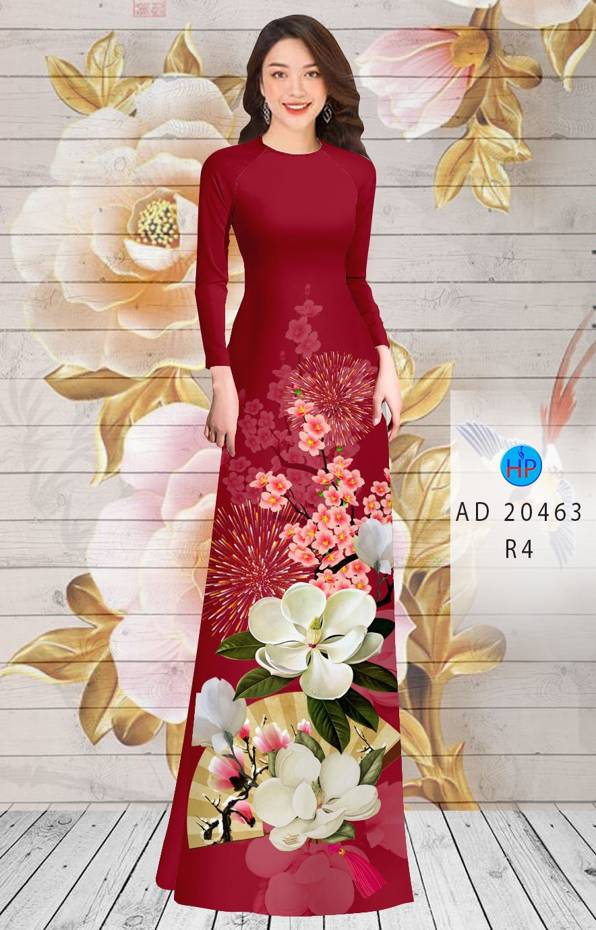 Vải Áo Dài Hoa In 3D thiết kế 2021 AD 20463