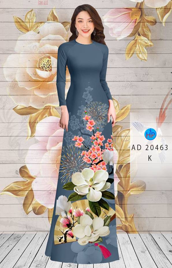 Vải Áo Dài Hoa In 3D thiết kế 2021 AD 20463