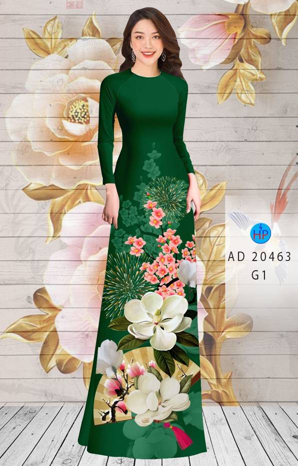 Vải Áo Dài Hoa In 3D thiết kế 2021 AD 20463