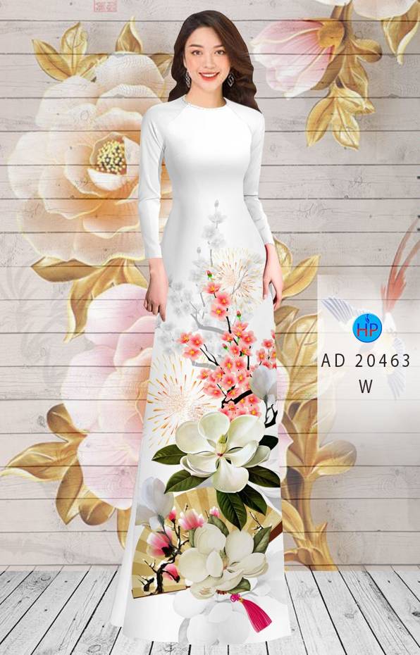 Vải Áo Dài Hoa In 3D thiết kế 2021 AD 20463