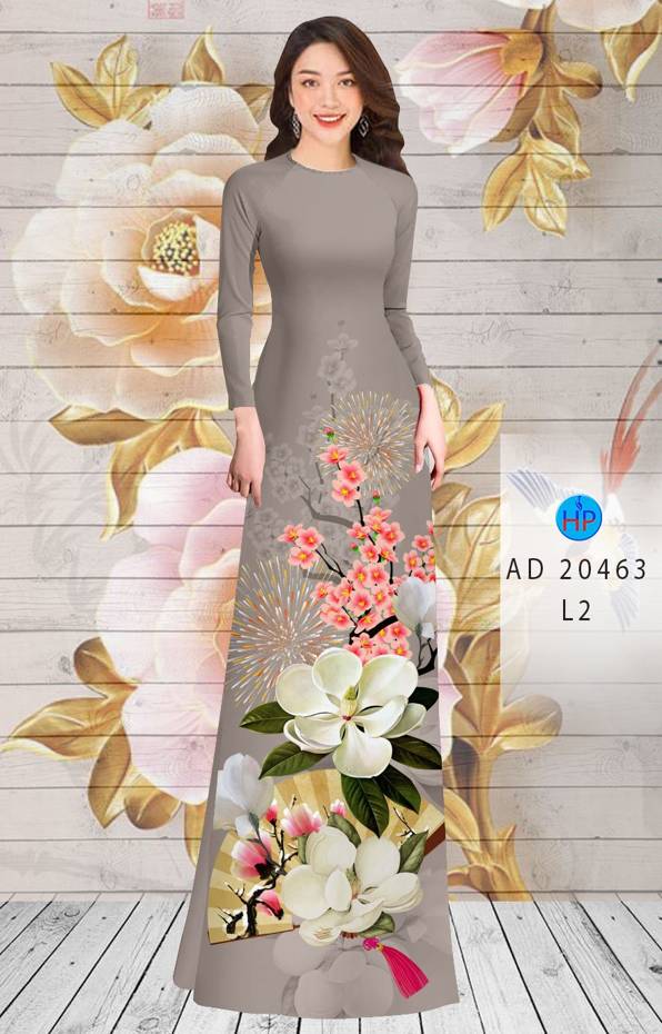 Vải Áo Dài Hoa In 3D thiết kế 2021 AD 20463