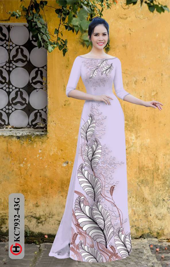Vải Áo Dài Hình Lá mới ra AD KC7932 33 Vải Áo Dài Hình Lá mới ra AD KC7932