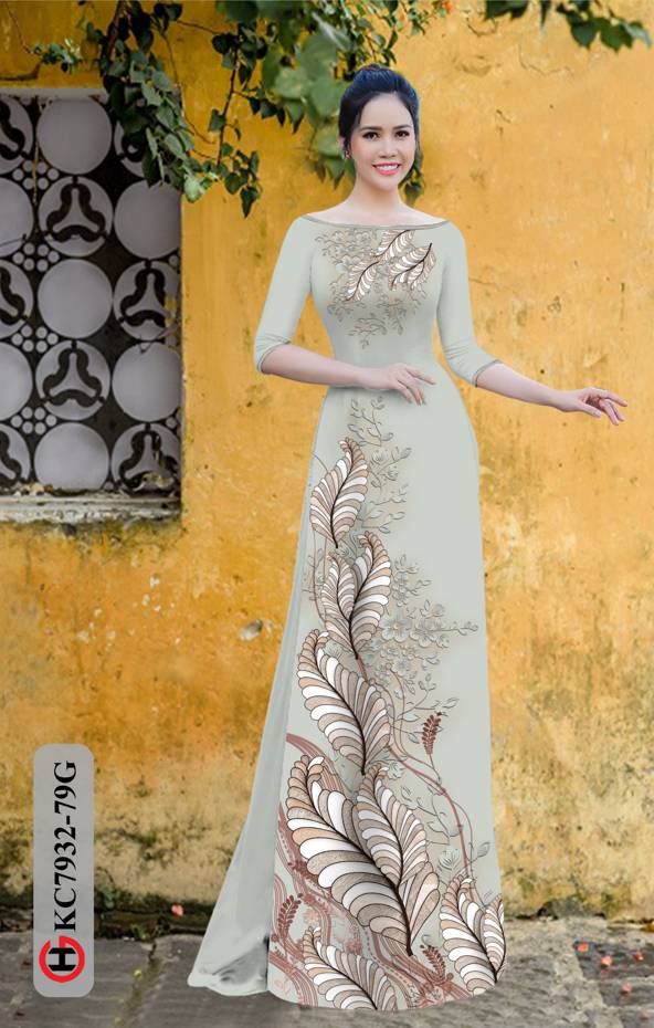Vải Áo Dài Hình Lá mới ra AD KC7932 38 Vải Áo Dài Hình Lá mới ra AD KC7932