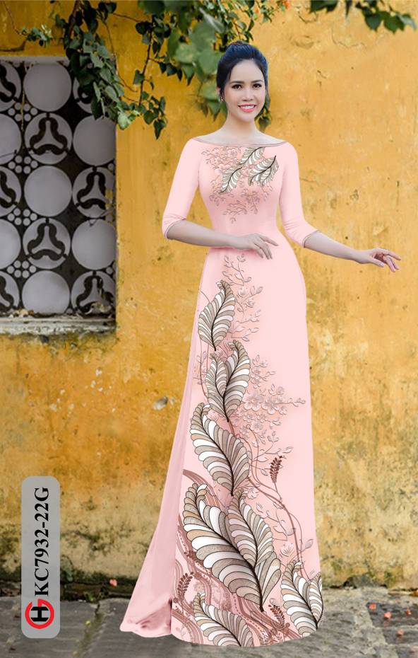 Vải Áo Dài Hình Lá mới ra AD KC7932 42 Vải Áo Dài Hình Lá mới ra AD KC7932