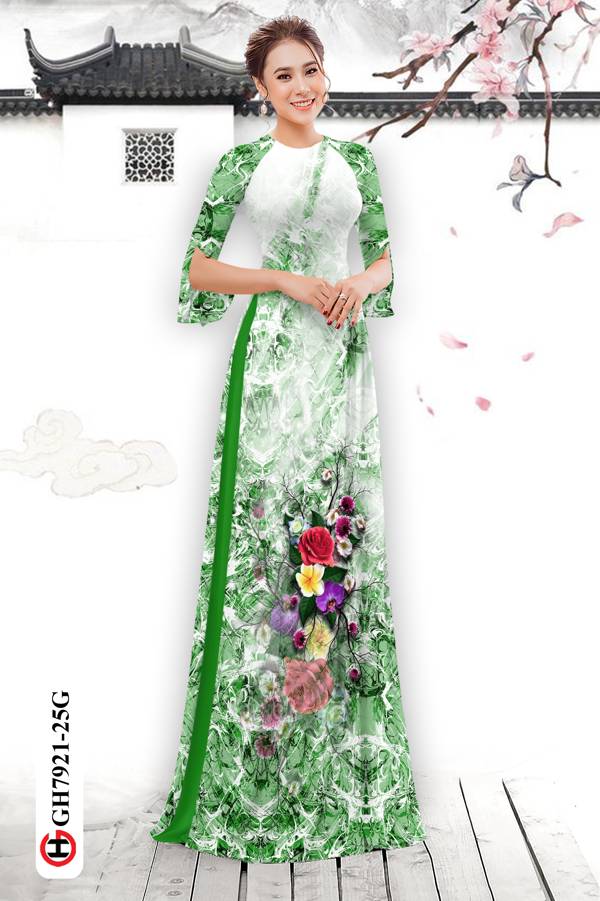 Vải Áo Dài Hoa Hồng thiết kế 2021 AD GH7921 35 Vải Áo Dài Hoa Hồng thiết kế 2021 AD GH7921