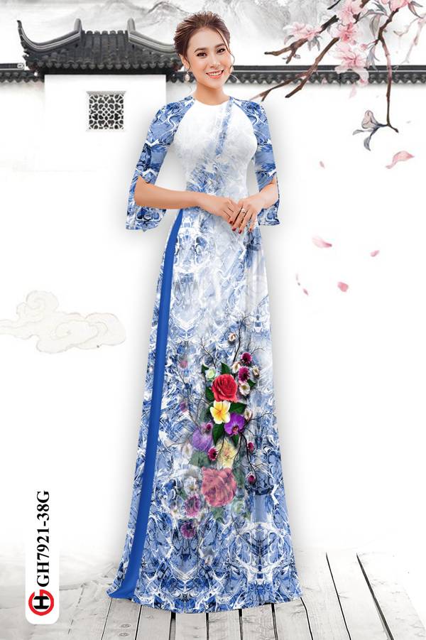 Vải Áo Dài Hoa Hồng thiết kế 2021 AD GH7921 34 Vải Áo Dài Hoa Hồng thiết kế 2021 AD GH7921