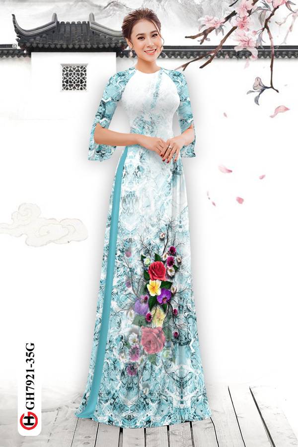 Vải Áo Dài Hoa Hồng thiết kế 2021 AD GH7921 38 Vải Áo Dài Hoa Hồng thiết kế 2021 AD GH7921