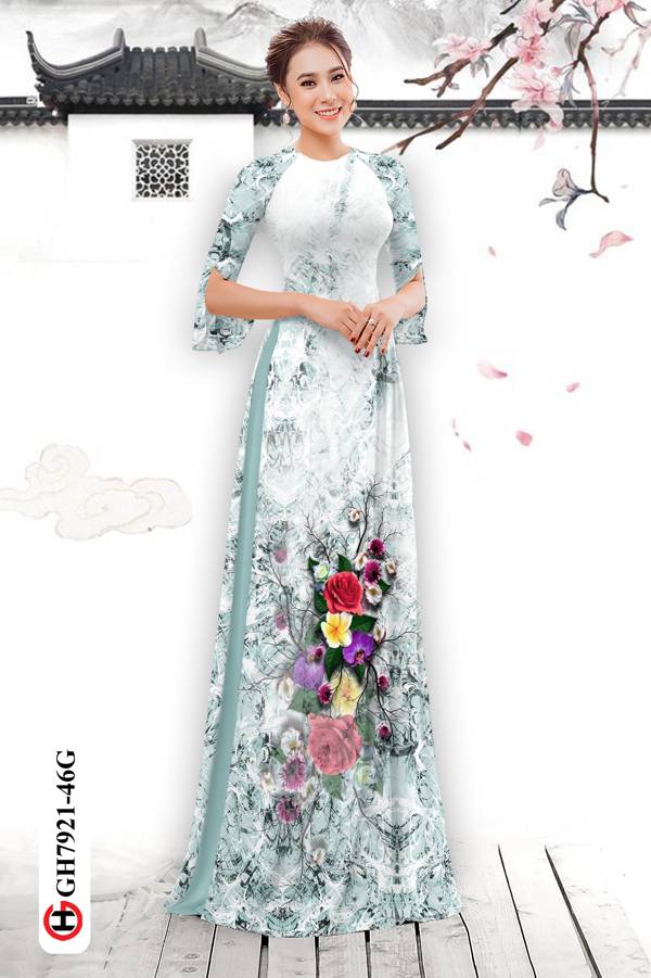 Vải Áo Dài Hoa Hồng thiết kế 2021 AD GH7921 41 Vải Áo Dài Hoa Hồng thiết kế 2021 AD GH7921