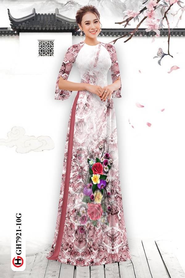 Vải Áo Dài Hoa Hồng thiết kế 2021 AD GH7921 46 Vải Áo Dài Hoa Hồng thiết kế 2021 AD GH7921