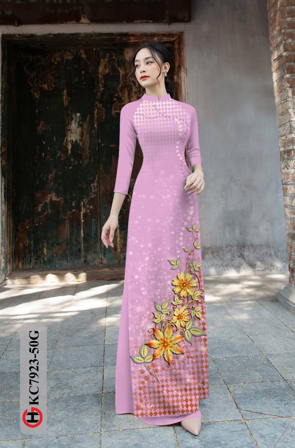Vải Áo Dài Hoa In 3D kiểu mới AD KC7923