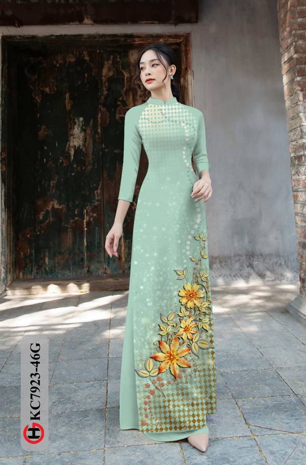 Vải Áo Dài Hoa In 3D kiểu mới AD KC7923