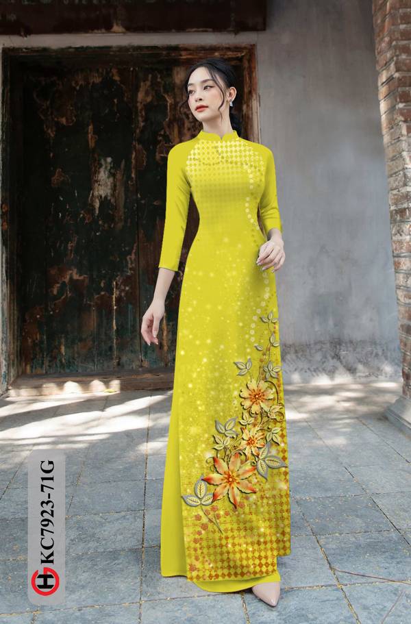 Vải Áo Dài Hoa In 3D kiểu mới AD KC7923