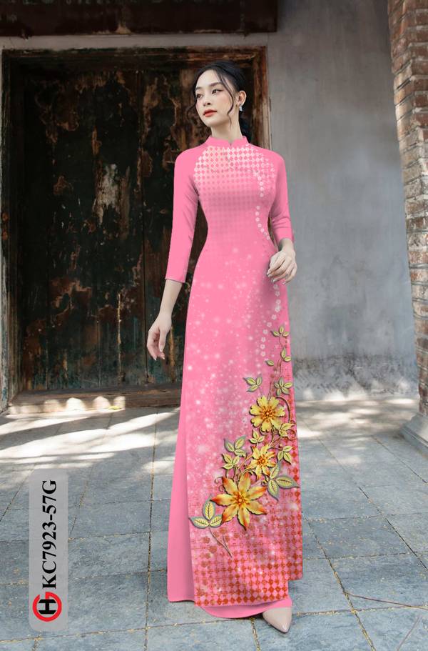 Vải Áo Dài Hoa In 3D kiểu mới AD KC7923