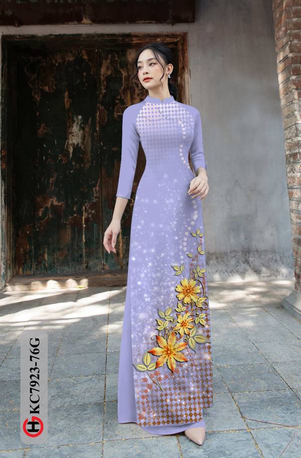 Vải Áo Dài Hoa In 3D kiểu mới AD KC7923