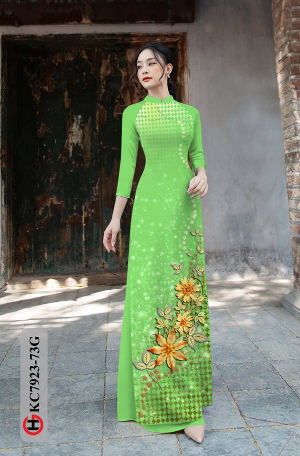 Vải Áo Dài Hoa In 3D kiểu mới AD KC7923