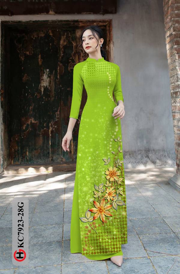 Vải Áo Dài Hoa In 3D kiểu mới AD KC7923