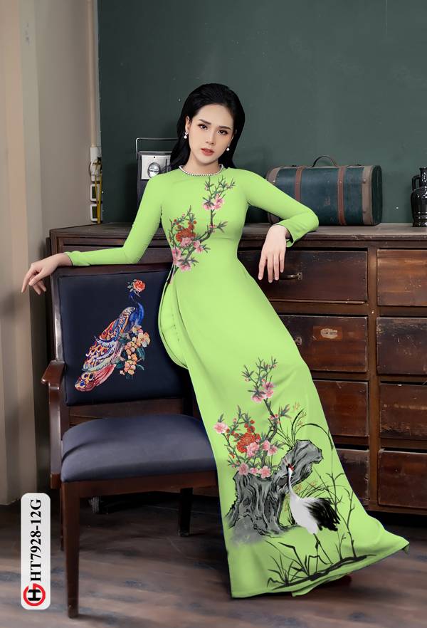 Vải Áo Dài Hoa Và Chim Hạc thiết kế 2021 AD HT7928 34 Vải Áo Dài Hoa Và Chim Hạc thiết kế 2021 AD HT7928