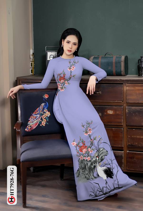 Vải Áo Dài Hoa Và Chim Hạc thiết kế 2021 AD HT7928 37 Vải Áo Dài Hoa Và Chim Hạc thiết kế 2021 AD HT7928