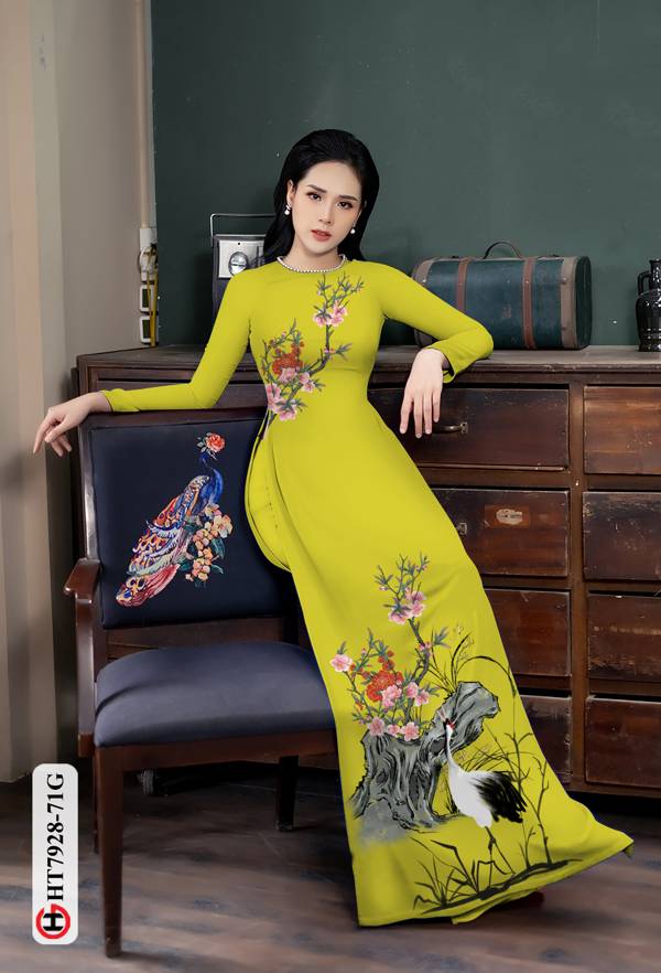 Vải Áo Dài Hoa Và Chim Hạc thiết kế 2021 AD HT7928 38 Vải Áo Dài Hoa Và Chim Hạc thiết kế 2021 AD HT7928