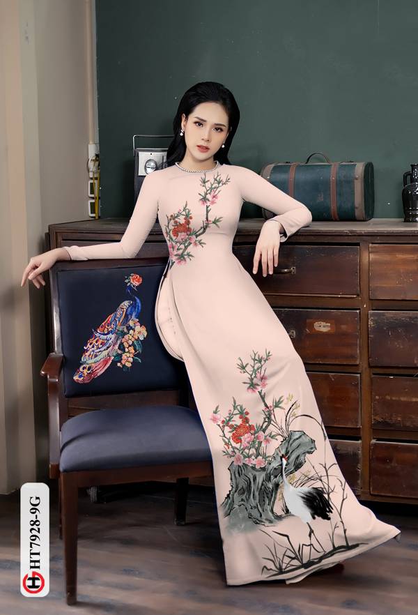 Vải Áo Dài Hoa Và Chim Hạc thiết kế 2021 AD HT7928 36 Vải Áo Dài Hoa Và Chim Hạc thiết kế 2021 AD HT7928