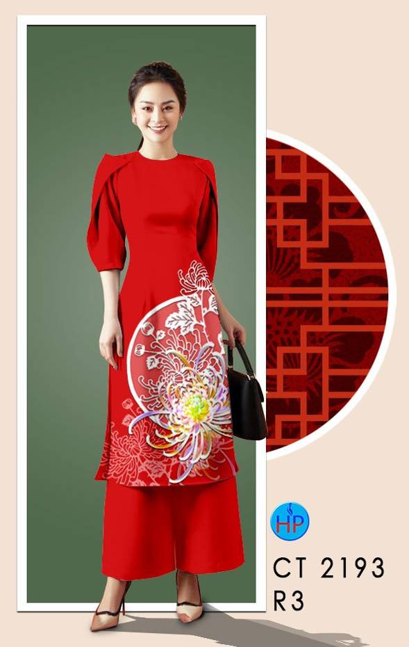Vải Áo Dài Hoa Cúc kiểu mới AD CT2193