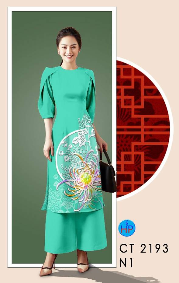 Vải Áo Dài Hoa Cúc kiểu mới AD CT2193