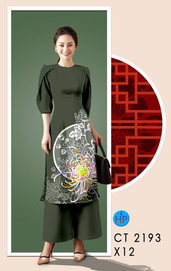 Vải Áo Dài Hoa Cúc kiểu mới AD CT2193