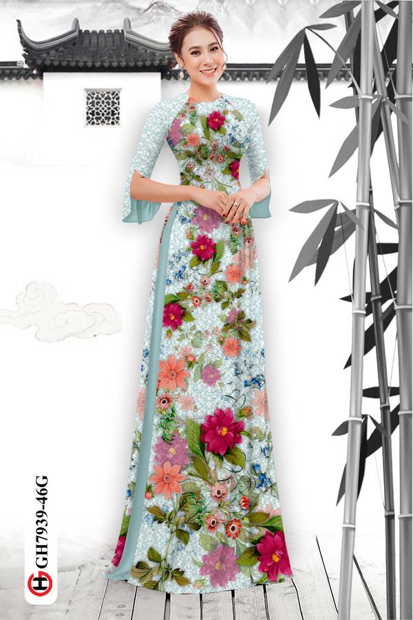Vải Áo Dài Hoa In 3D mới ra AD GH7939 40 Vải Áo Dài Hoa In 3D mới ra AD GH7939