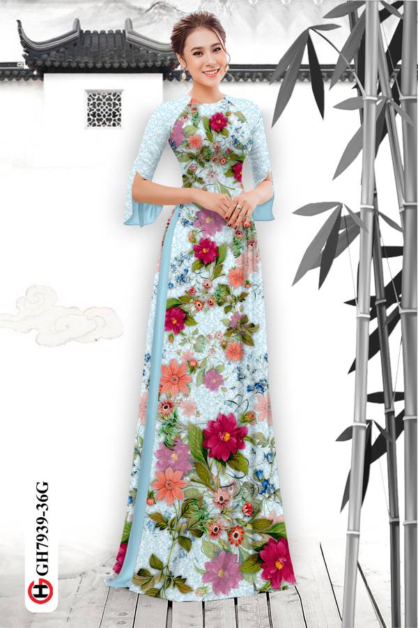 Vải Áo Dài Hoa In 3D mới ra AD GH7939 42 Vải Áo Dài Hoa In 3D mới ra AD GH7939