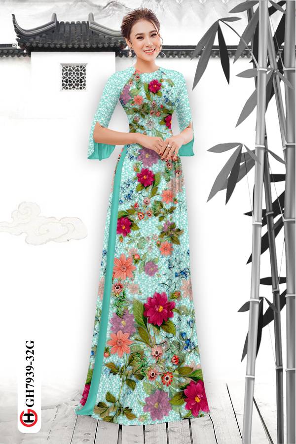 Vải Áo Dài Hoa In 3D mới ra AD GH7939 43 Vải Áo Dài Hoa In 3D mới ra AD GH7939