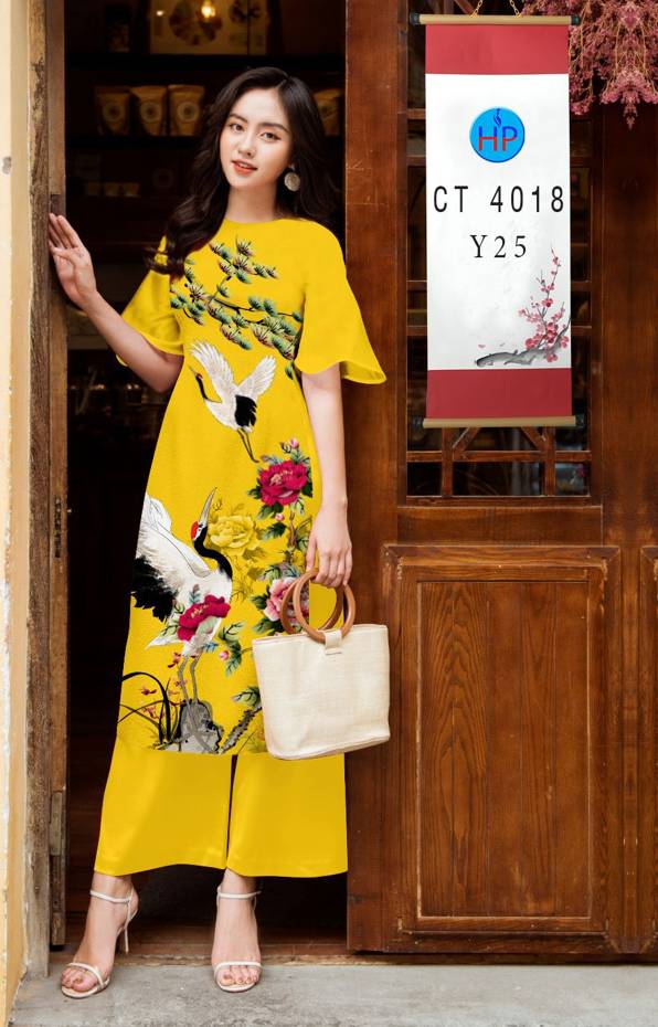 Vải Áo Dài Chim Hạc mới ra AD CT4018
