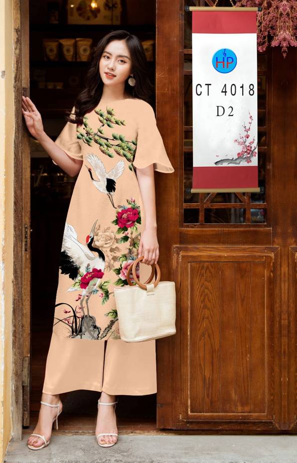 Vải Áo Dài Chim Hạc mới ra AD CT4018
