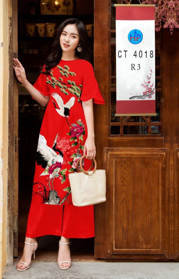 Vải Áo Dài Chim Hạc mới ra AD CT4018