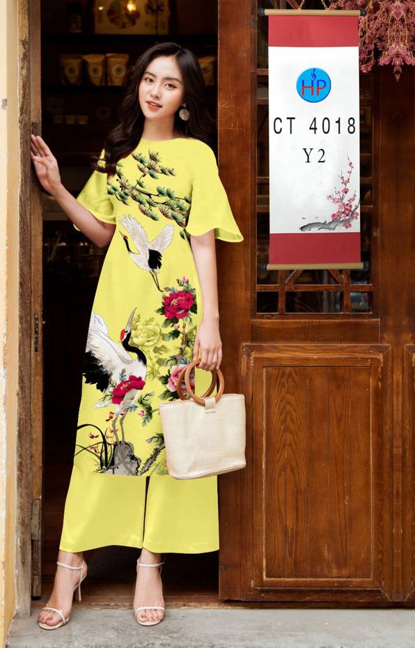 Vải Áo Dài Chim Hạc mới ra AD CT4018