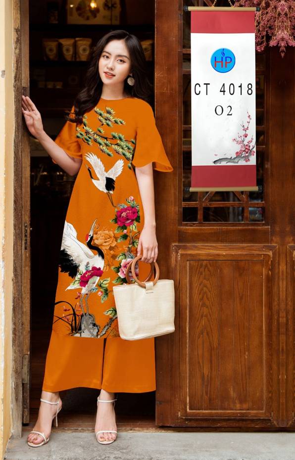 Vải Áo Dài Chim Hạc mới ra AD CT4018