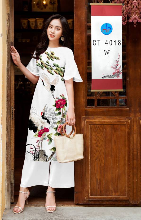 Vải Áo Dài Chim Hạc mới ra AD CT4018