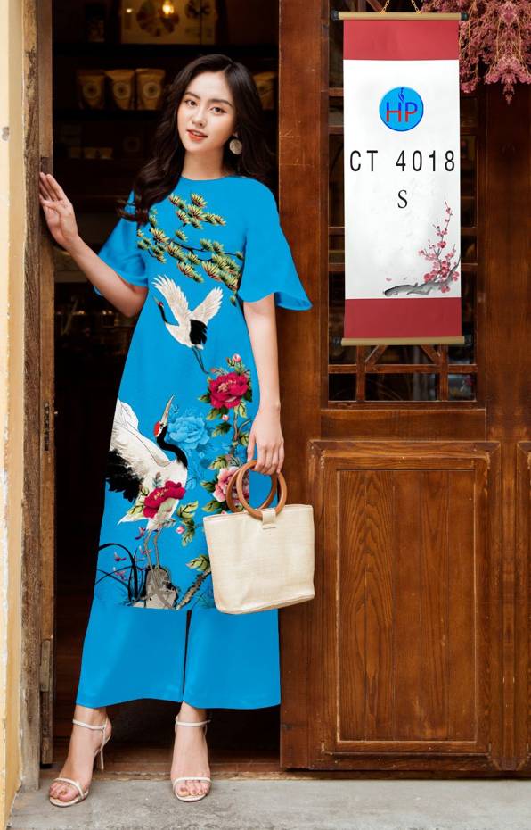 Vải Áo Dài Chim Hạc mới ra AD CT4018