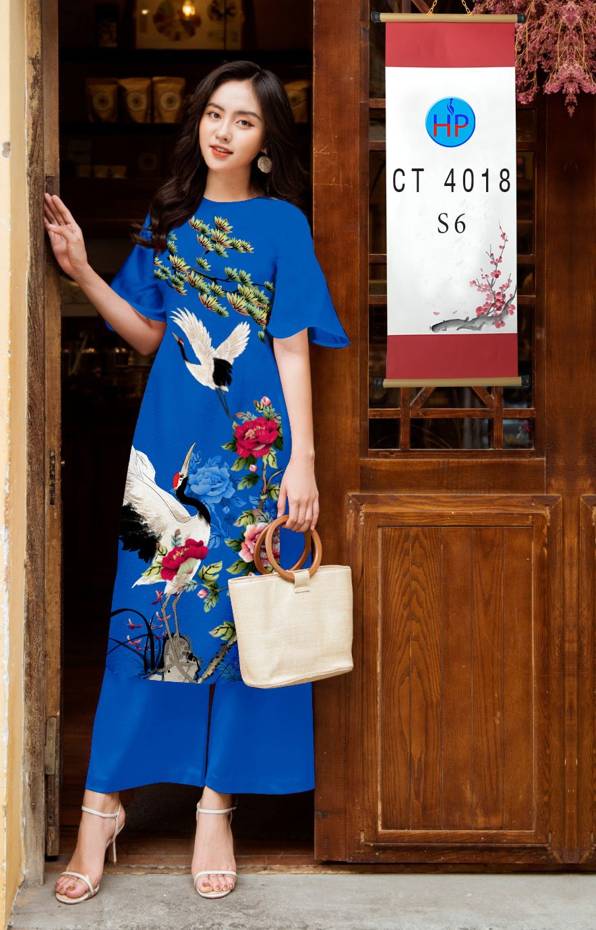 Vải Áo Dài Chim Hạc mới ra AD CT4018